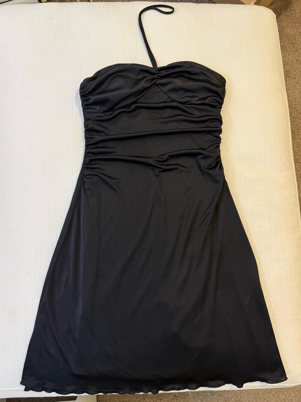 Charlotte Russe Black Strapless Ruched A-Line Dress